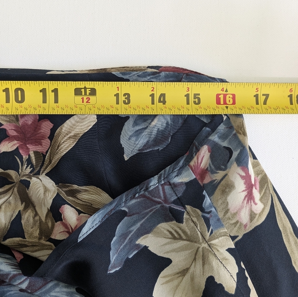 Vintage Rena Rowan From Saville 100% Silk Wrap Maxi Skirt Floral Blue size 12 - Picture 8 of 8